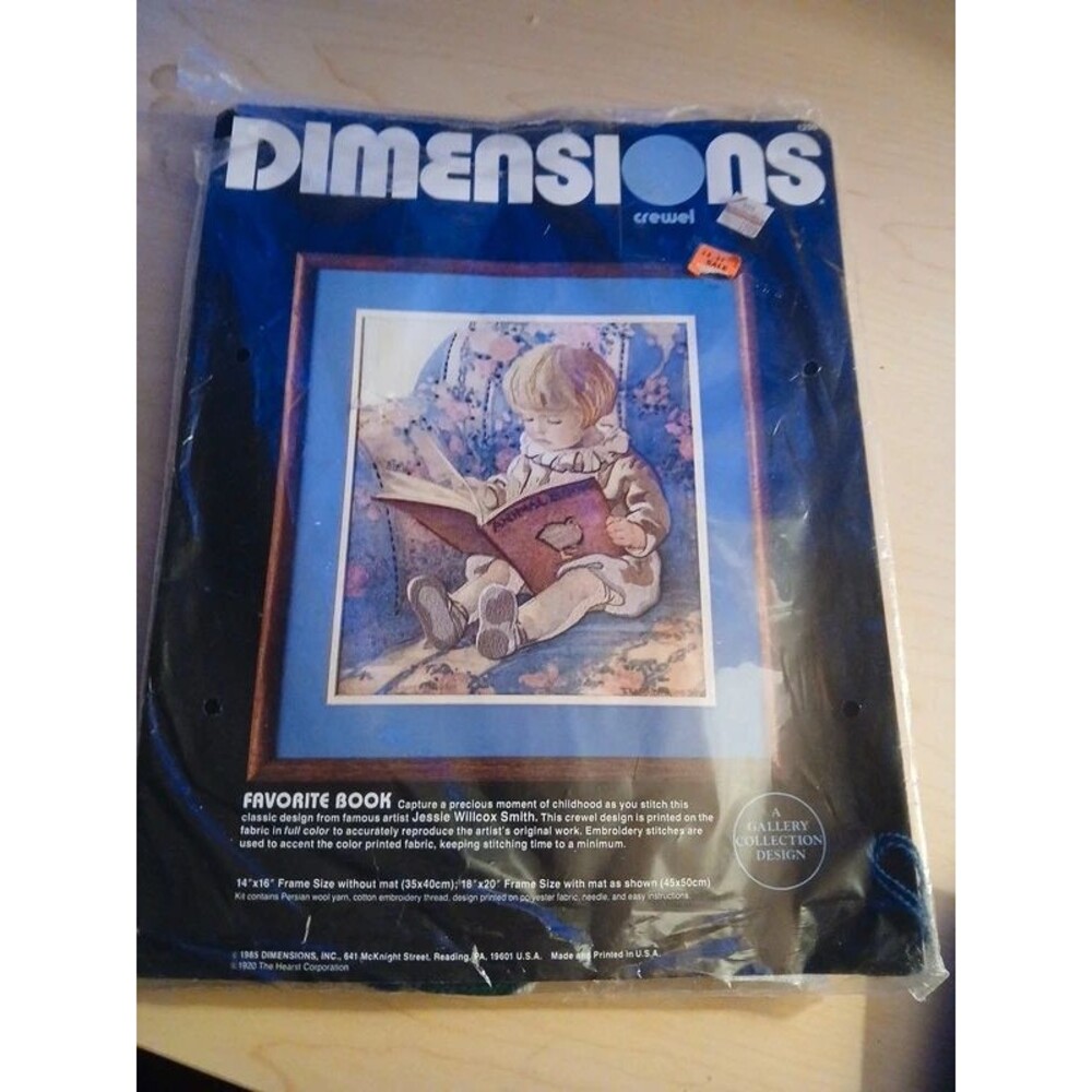 1985 Dimensions Crewel Kit Favorite Book Complete
